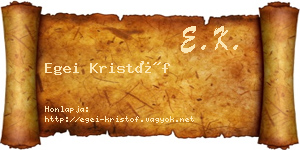 Egei Kristóf névjegykártya