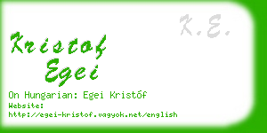 kristof egei business card